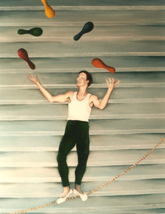 Equilibrista I, 1996. Oleo sobre tela, 100x80 cm
