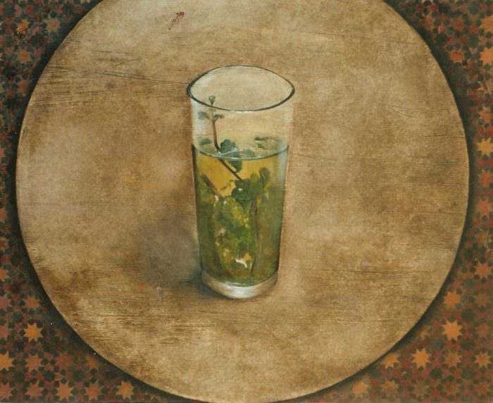 Vaso de te, 1997. Oleo sobre tabla, 30x30 cm