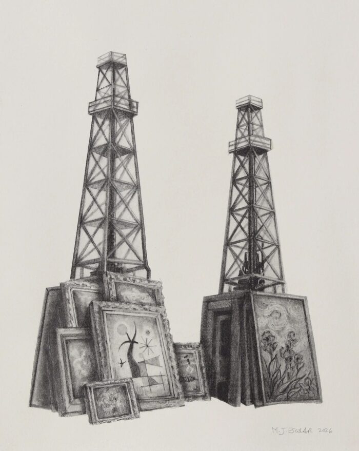 Oil on Canvas, dibujo a grafito de María José Escolar