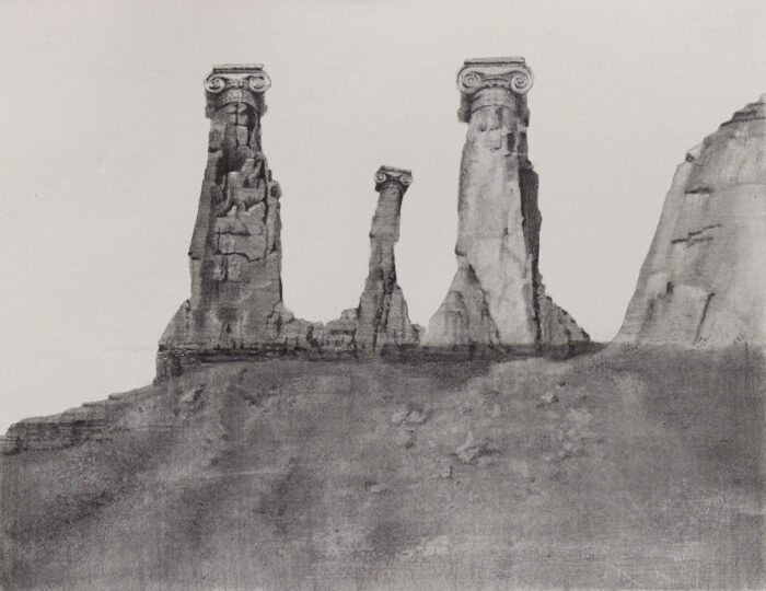 The Monuments of the Valley, dibujo a grafito de María José Escolar